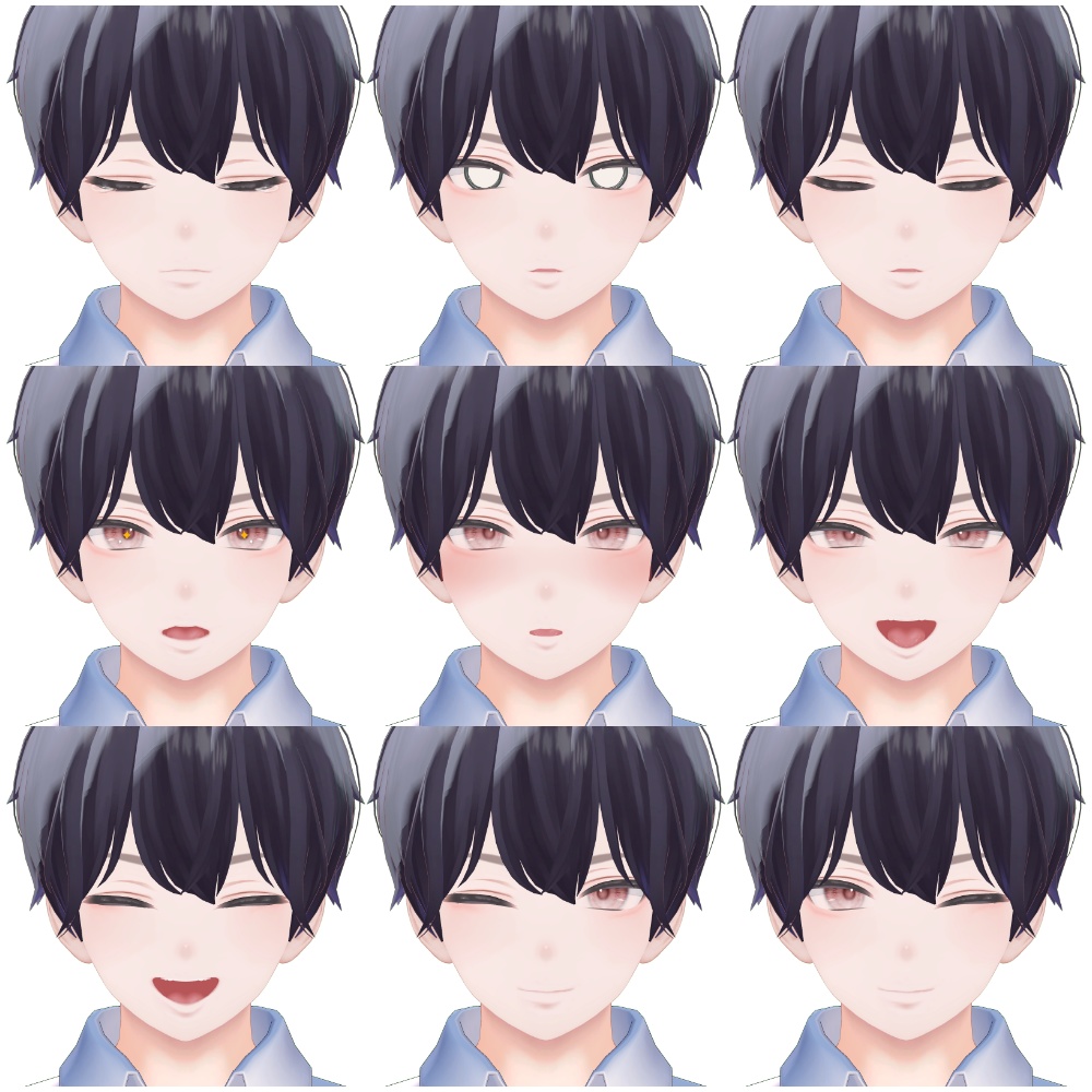 【無料】森羅(shinra)少年風 表情アニメーション