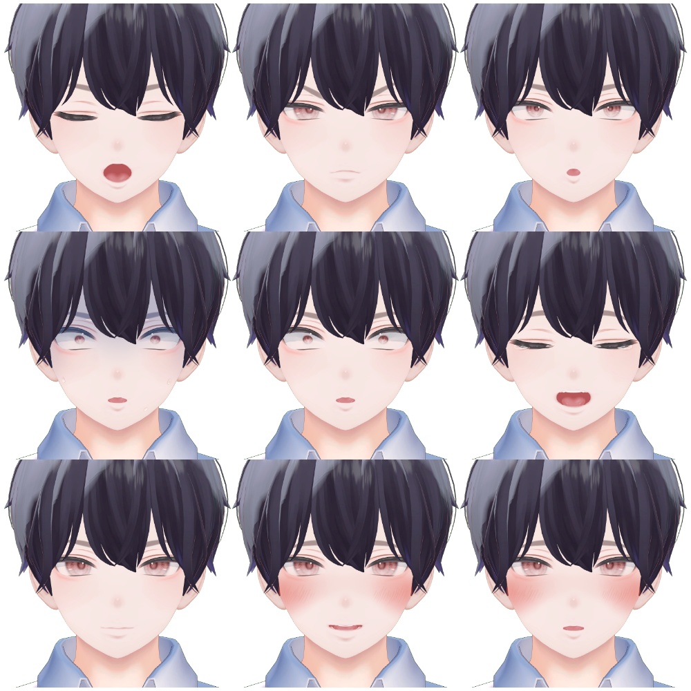 【無料】森羅(shinra)少年風 表情アニメーション