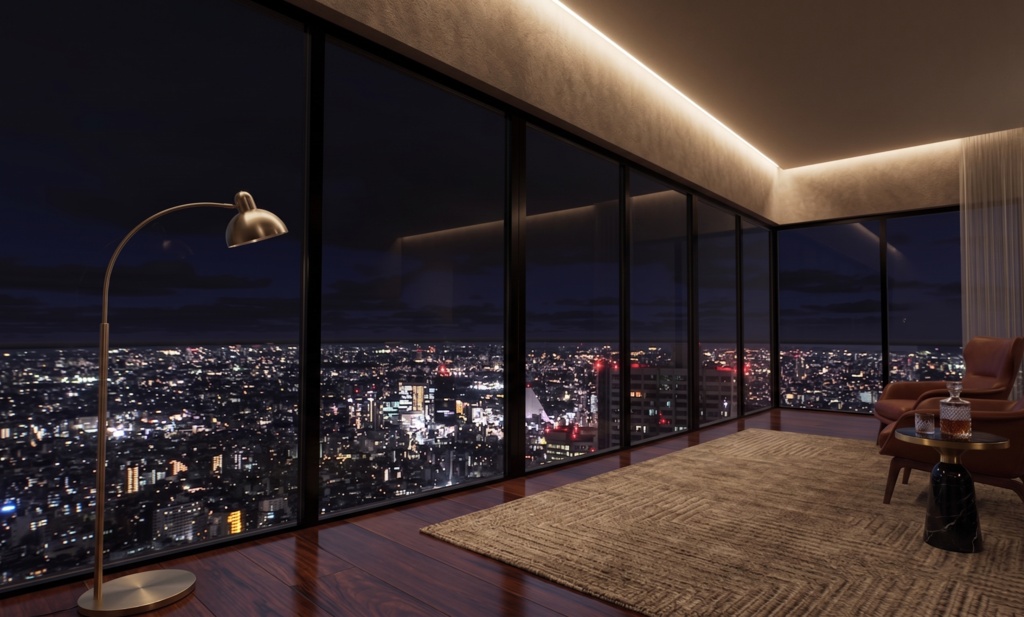 【8k夜景Skybox】高層マンションから見る ラグジュアリー夜景