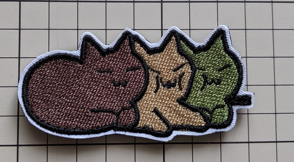 ３色団子ねこワッペン(迷彩色)