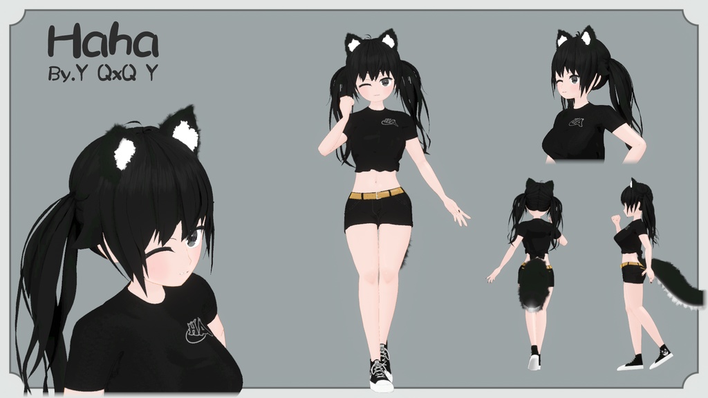 【オリジナル3Dモデル】-Haha/VRChat-【Original 3D Model】