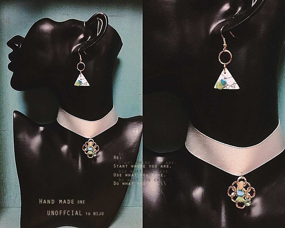 【ペア可能】クラッシュシェル・白 - pierce . earrings . choker / by.NIJU