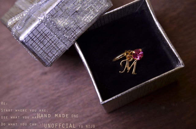 【誕生石オーダー可能】 * pinky ring イニシャルリング by.NIJU