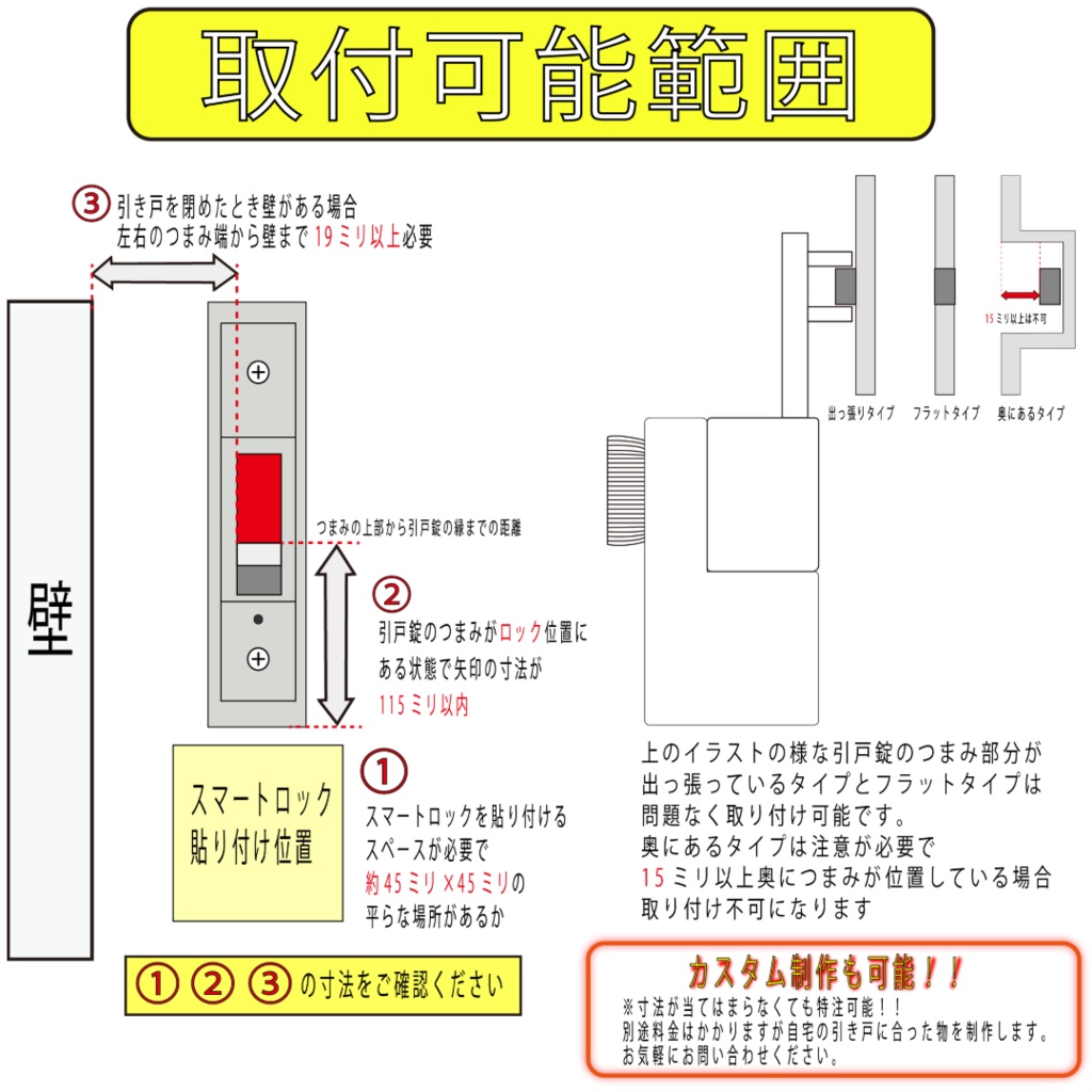 SESAME5Pro セサミ5Pro専用 スマートロック引き戸アダプター