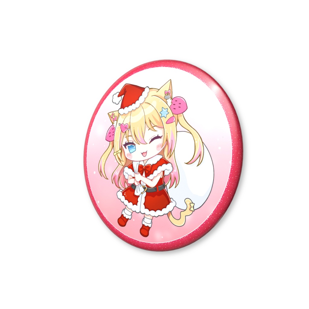 猫矢ゆみ🐱缶バッジ💘クリスマスver. 56mm