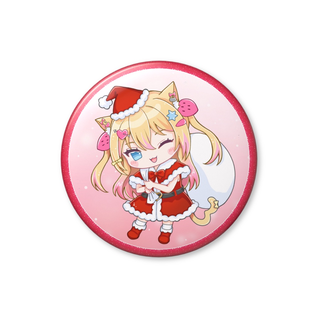 猫矢ゆみ🐱缶バッジ💘クリスマスver. 56mm