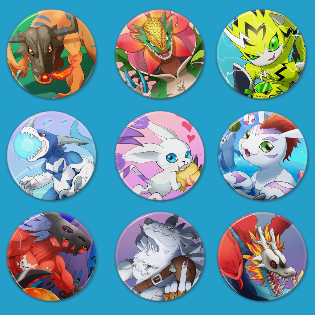 【pixivFACTORY】デジモン缶バッチ