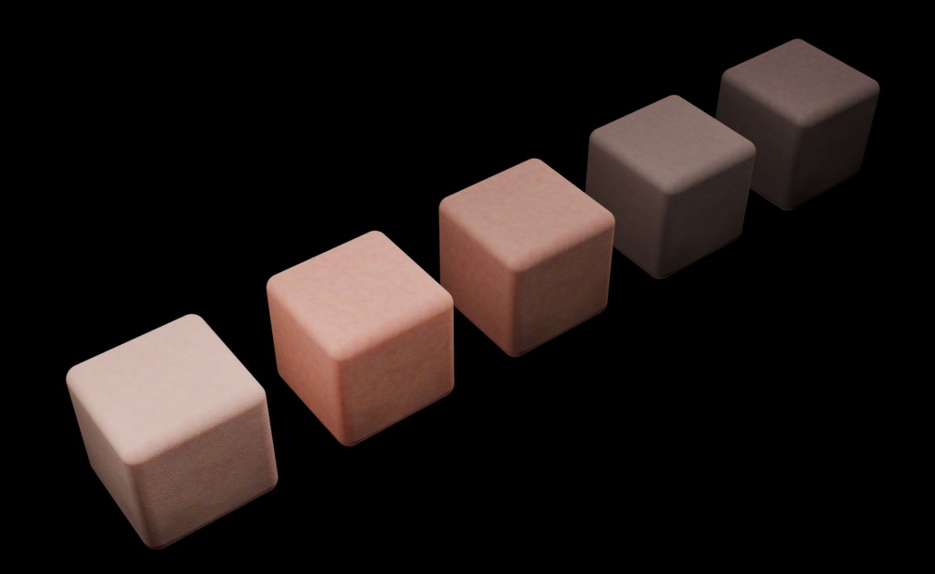 PBR準拠の肌マテリアルセット - 3バリエーション収録