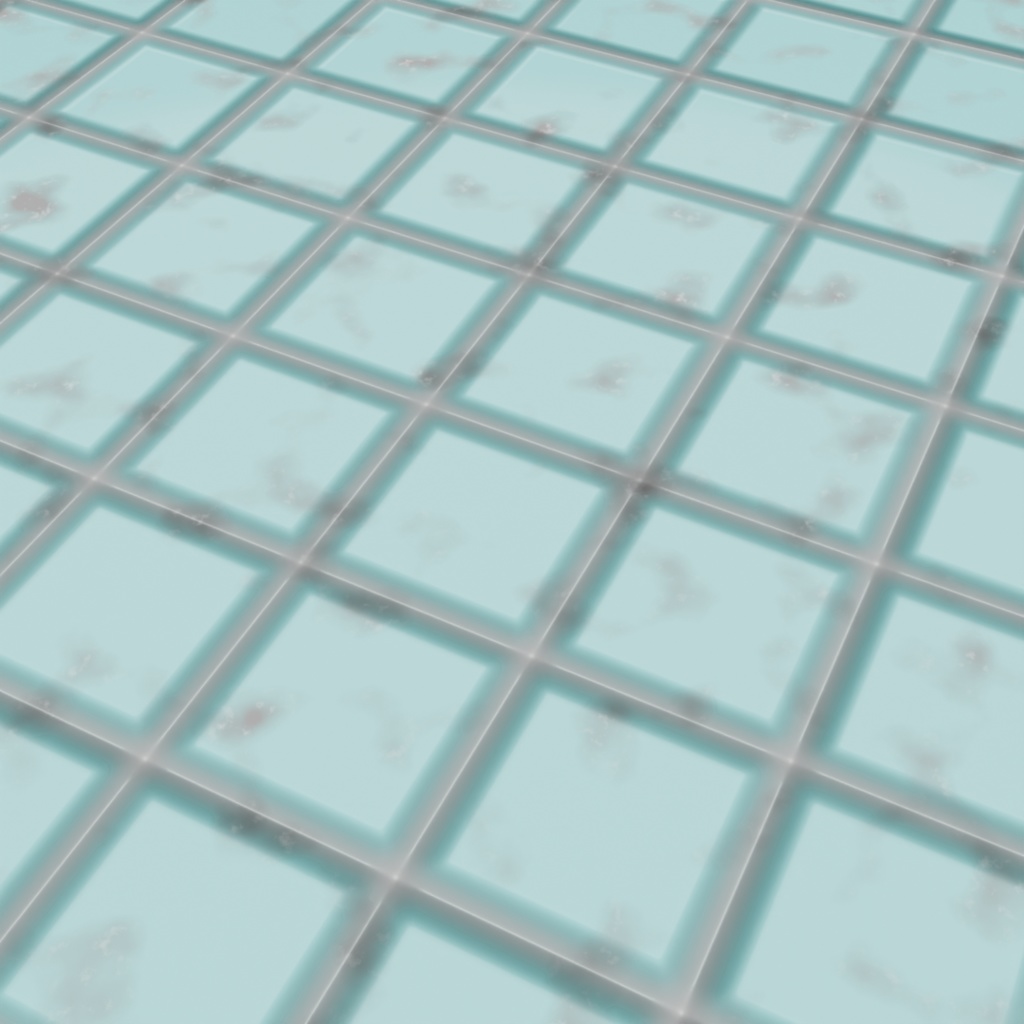 【4K/編集可】プールタイル素材 6色セット - Blender劣化調整対応