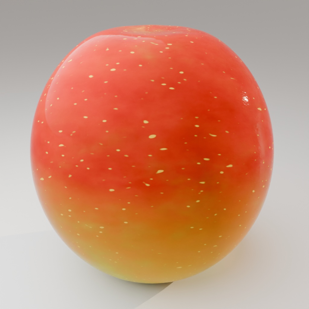 【Blender/SBS】フォトリアル りんご マテリアル【PBR】 ※赤い部分のマテリアルなので茎や葉はないです。