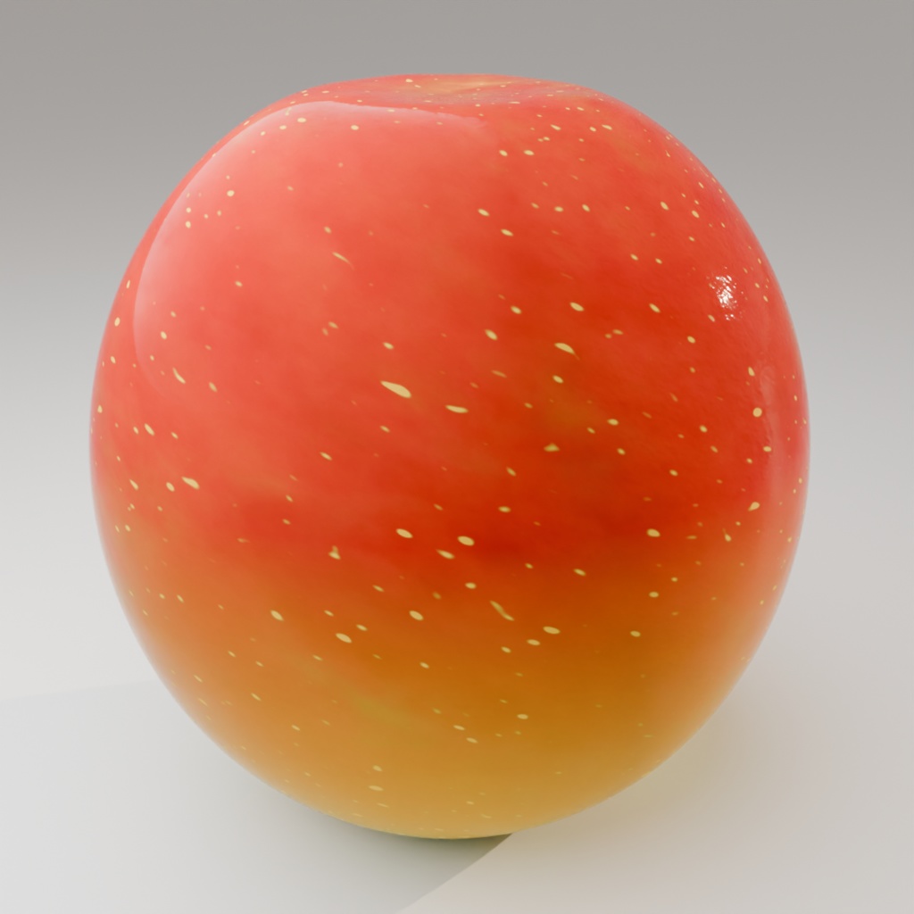 【Blender/SBS】フォトリアル りんご マテリアル【PBR】 ※赤い部分のマテリアルなので茎や葉はないです。