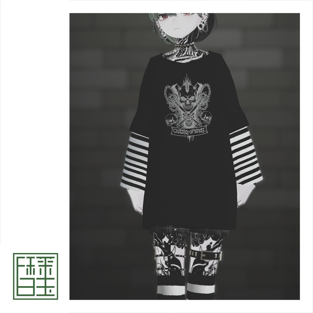 [3アバター/+Head対応FullPack]GothicPunk_BorderLayered