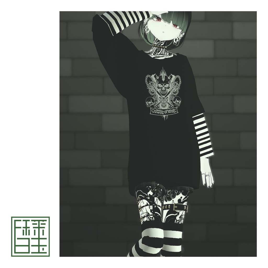 [3アバター/+Head対応FullPack]GothicPunk_Border&Layered