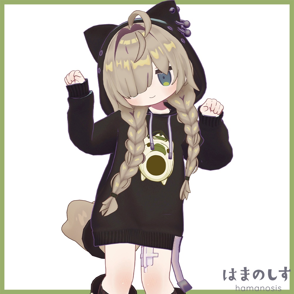 みつあみ&ネコみみパーカー 【 髪型 + パーカー / 髪型のみ 】Mitsuami & Nekomimi Hoodie