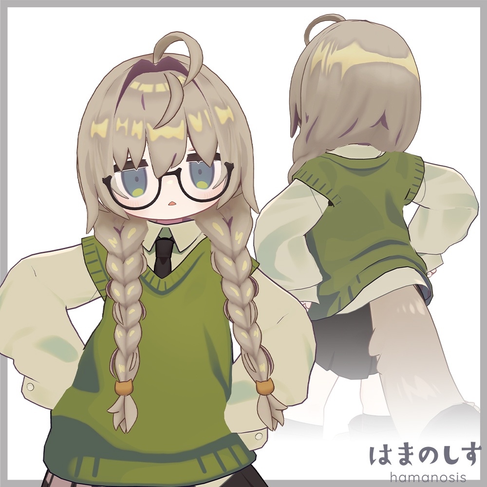 みつあみ&ネコみみパーカー 【 髪型 + パーカー / 髪型のみ 】Mitsuami & Nekomimi Hoodie