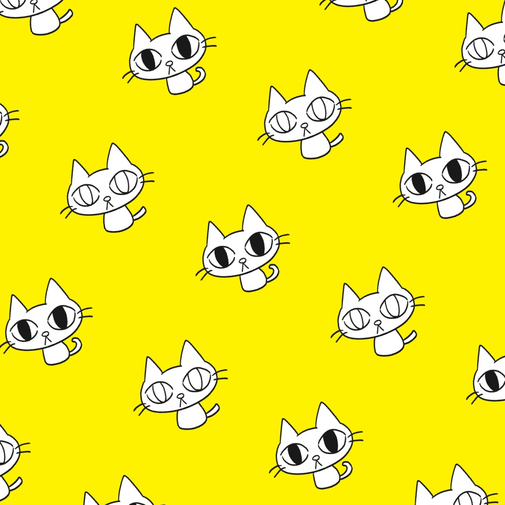 ガン見ねこ手帳型iPhoneケース(黄)