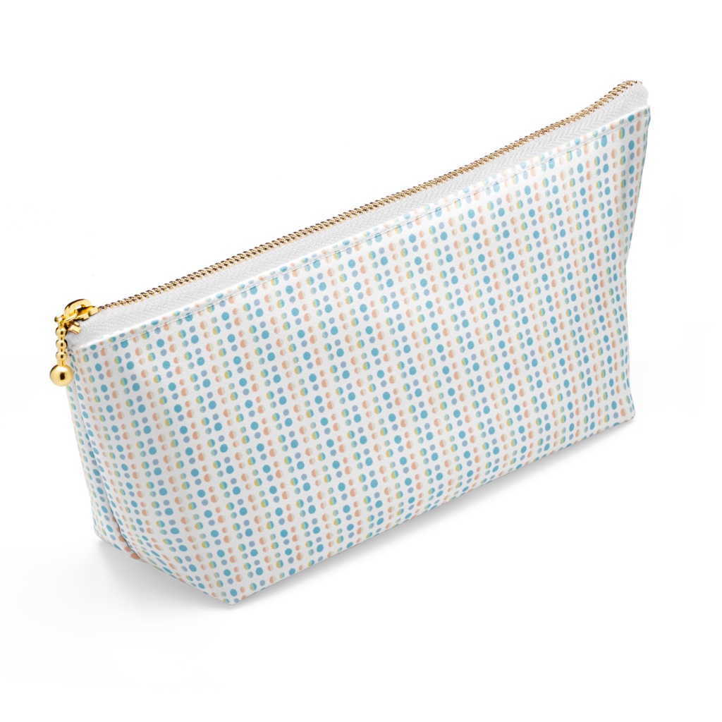 歪なドットポーチ(青・オレンジ系統)