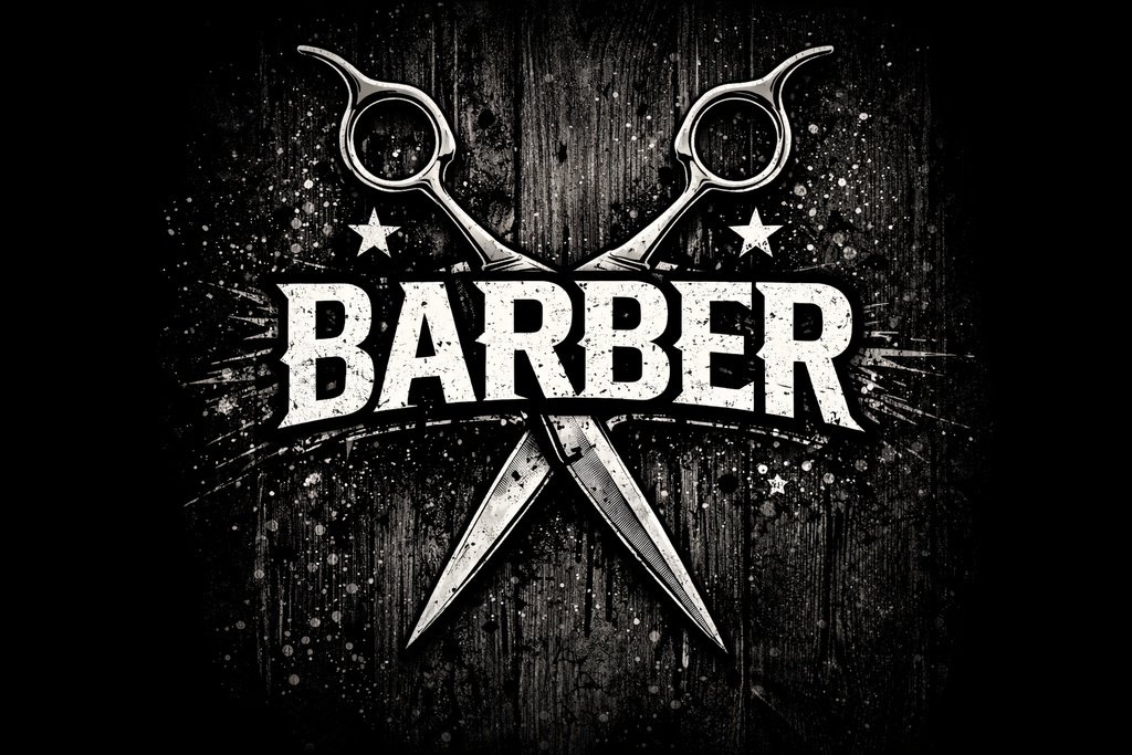 【商用OK】BARBER向け ストリートロゴ素材5点セット