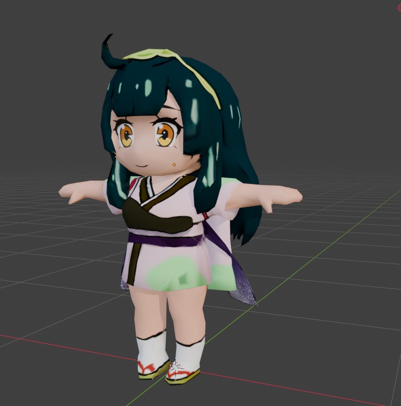 SD東北ずん子 3Dモデル
