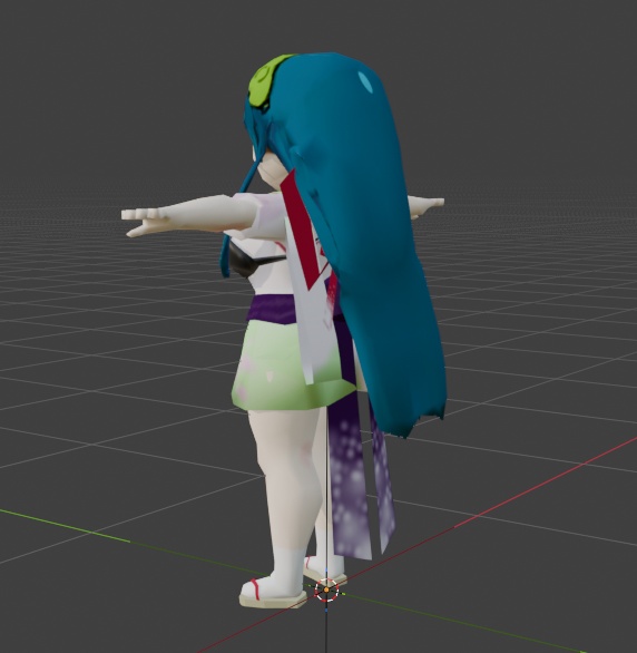 東北ずん子 デフォルメ頭身 3Dモデル