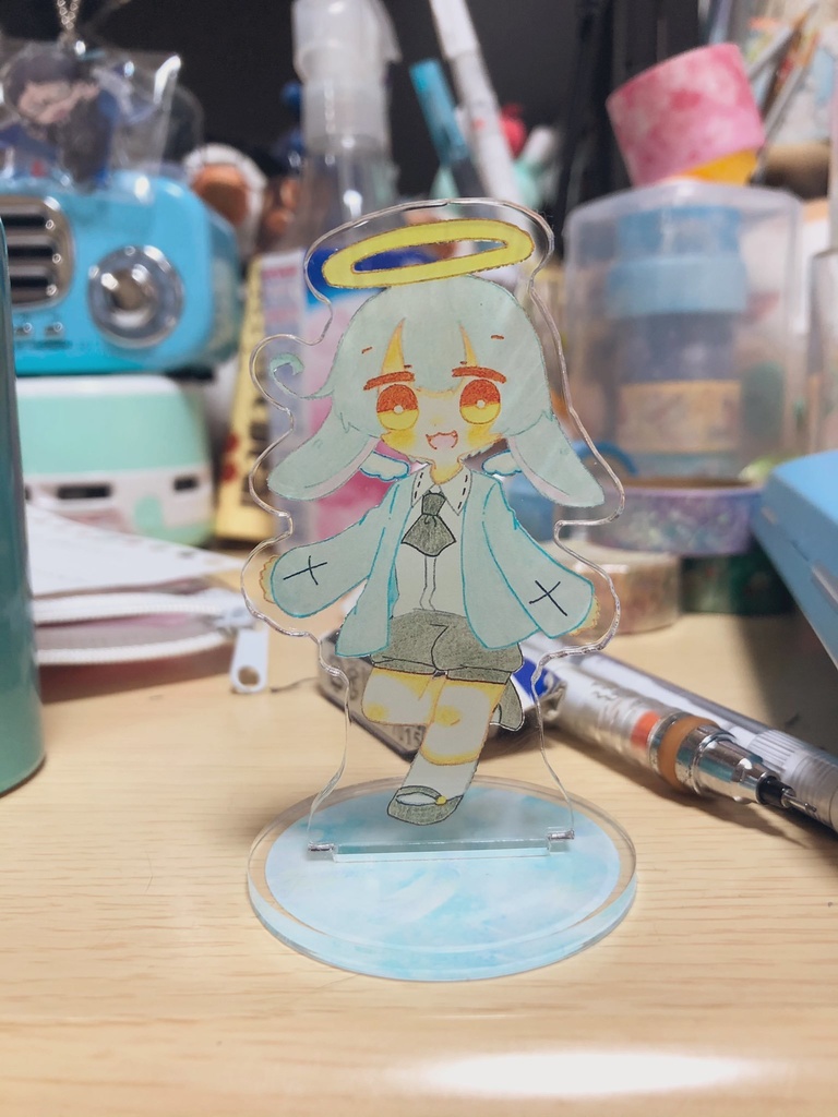 水色うさ天使くんアクリルフィギュア