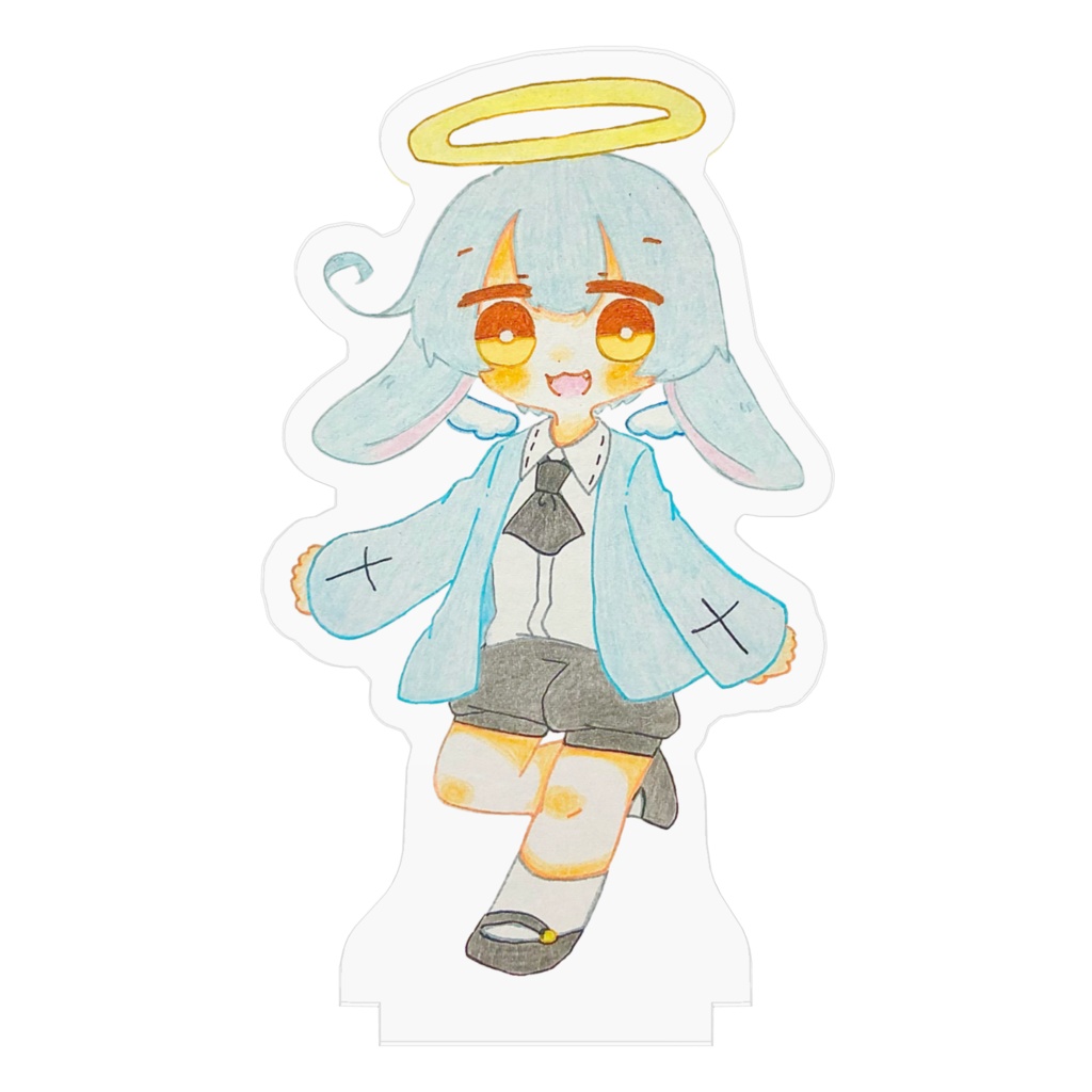 水色うさ天使くんアクリルフィギュア