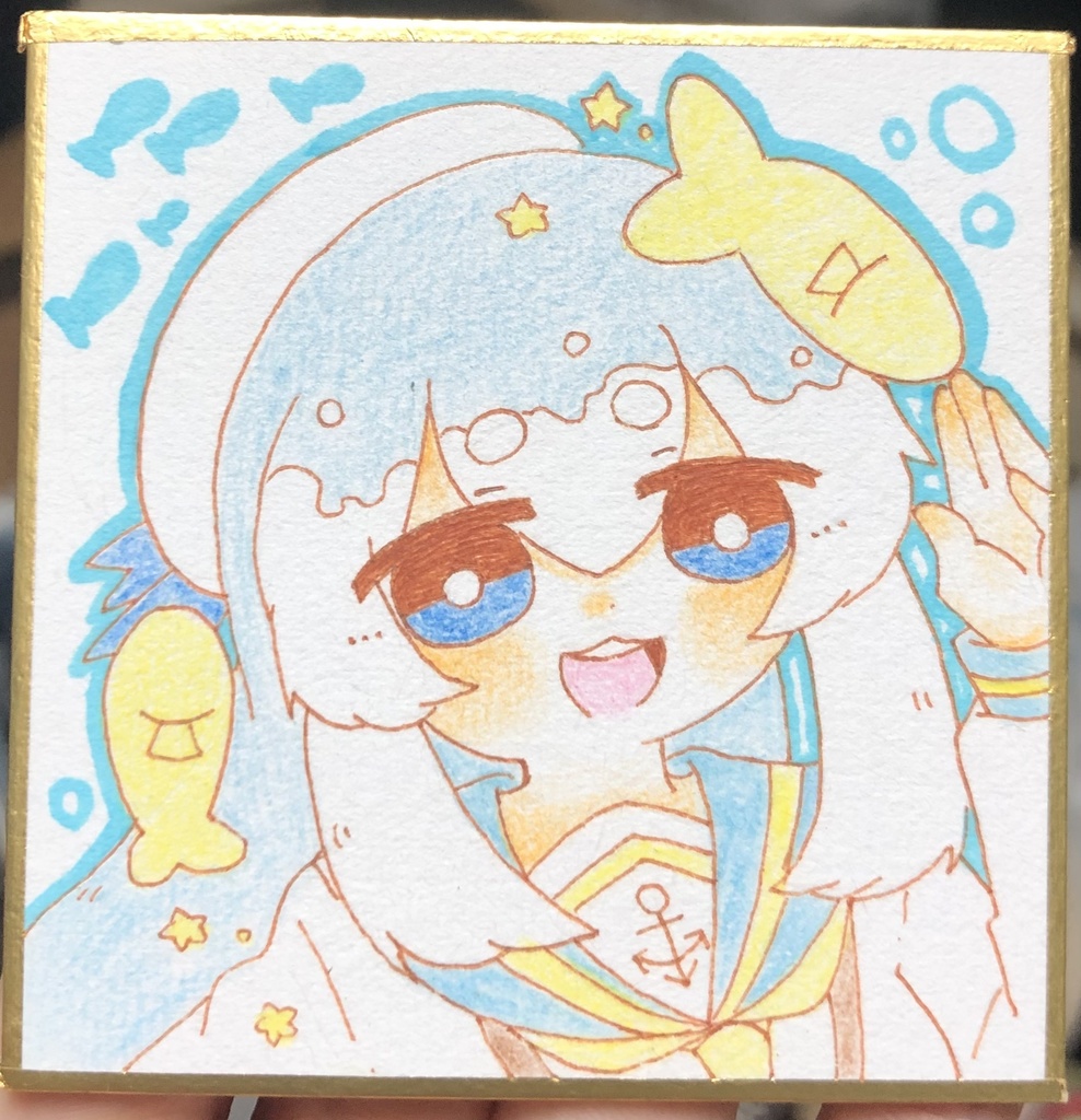 単色線画うちの子豆色紙