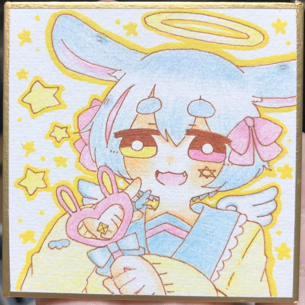 単色線画うちの子豆色紙