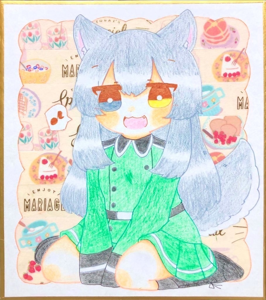 うちの子ミニ色紙(マステver.)