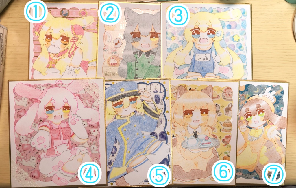 うちの子ミニ色紙(マステver.)