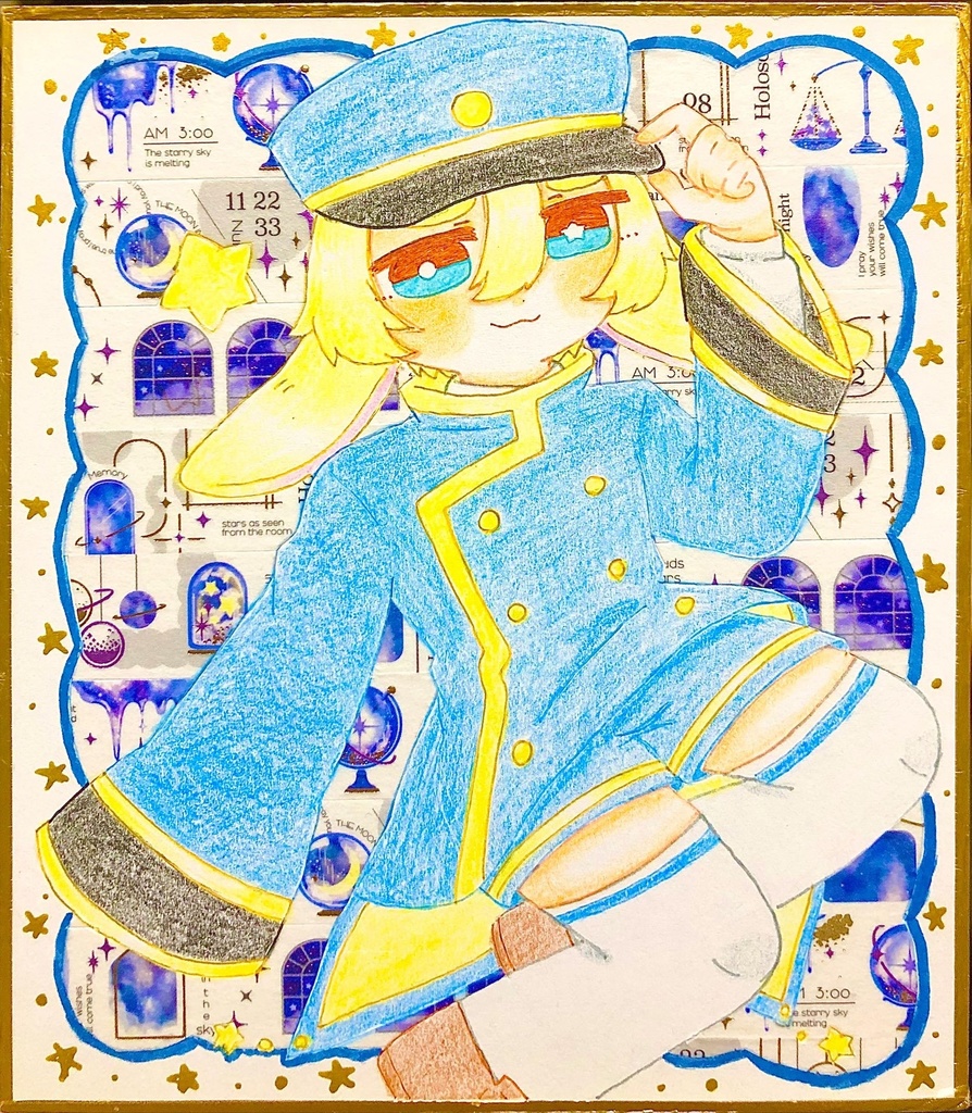 うちの子ミニ色紙(マステver.)