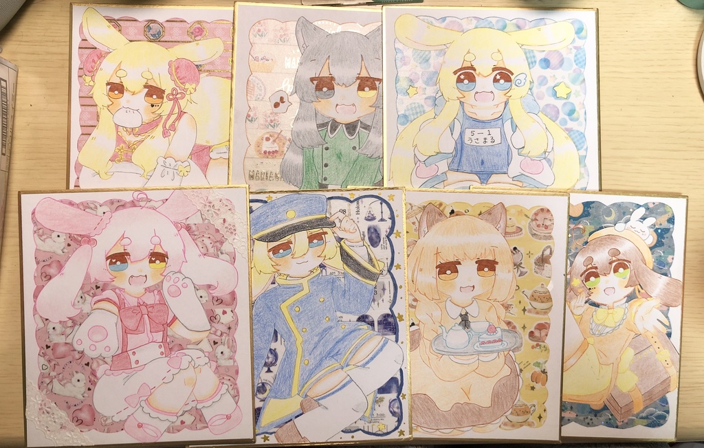 うちの子ミニ色紙(マステver.)