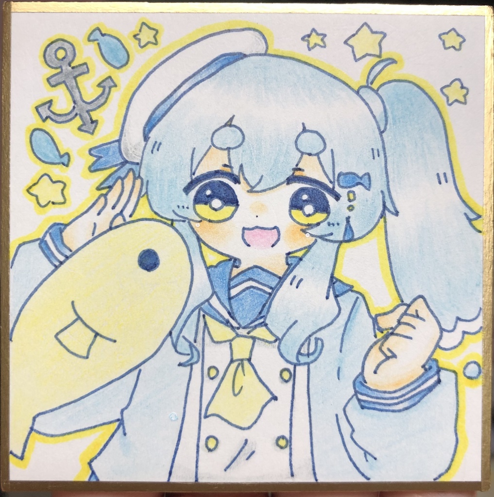 うちの子単色線画豆色紙