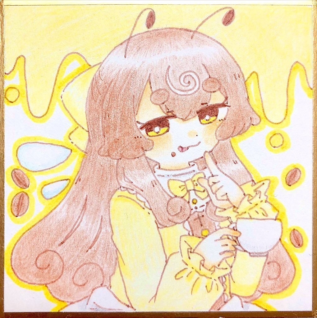 うちの子単色線画豆色紙