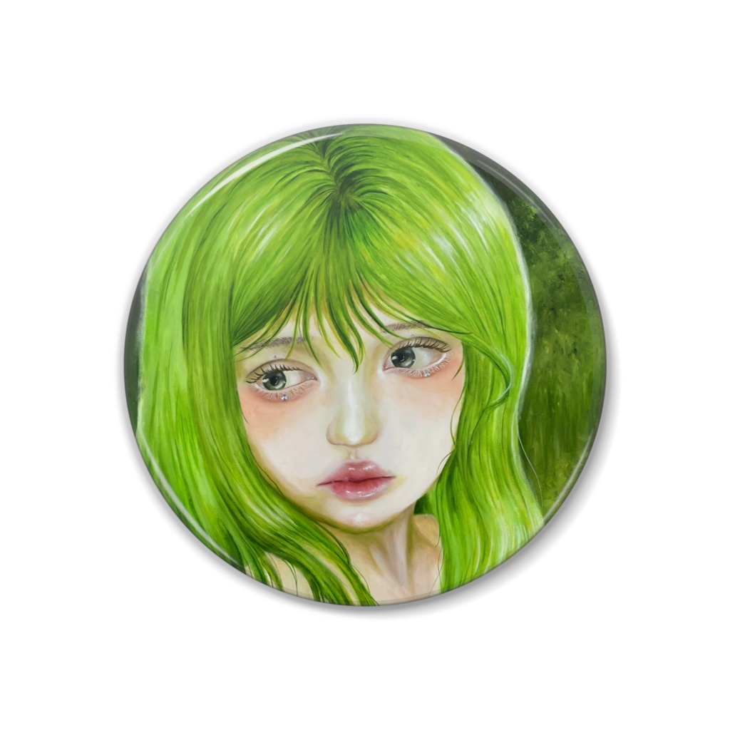 儚い夢と夢 油彩人物画 缶バッジ