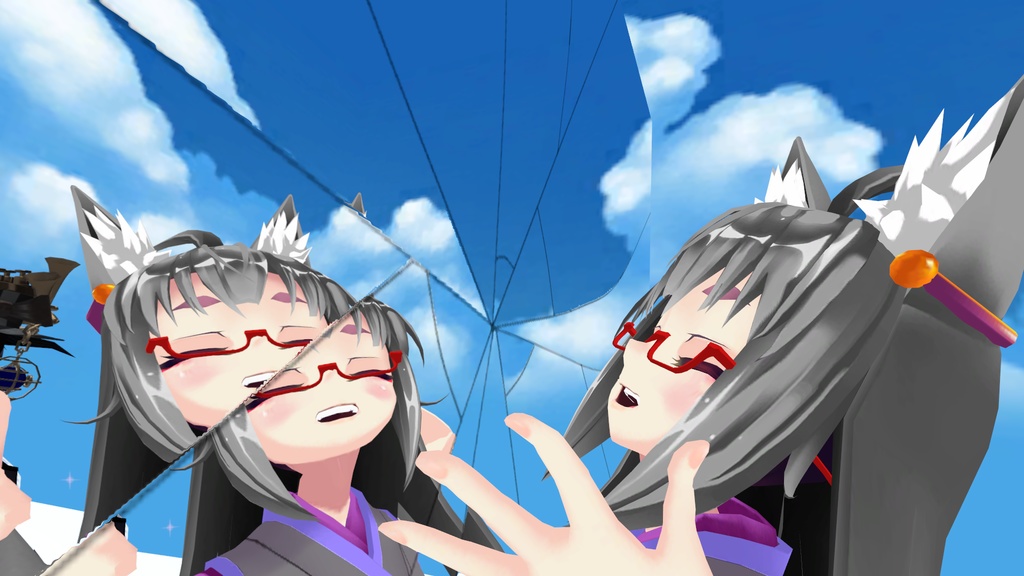 ひび割れ鏡(CrackedMirror)シェーダー