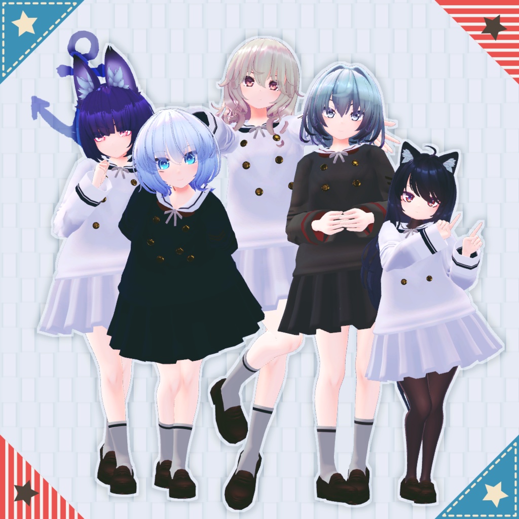 【VRChat想定】セーラマリン【お着替え用】