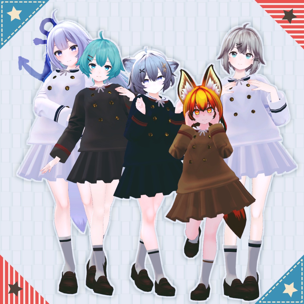 【VRChat想定】セーラマリン【お着替え用】