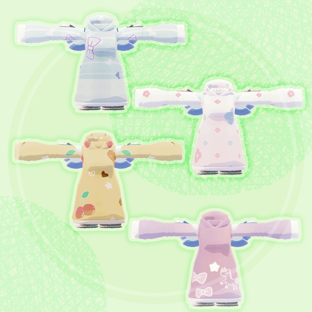 【VRChat想定】エンジェルフード【お着替え用】