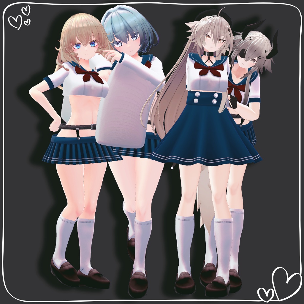 【VRChat想定】セーラーコーデ【お着替え用】