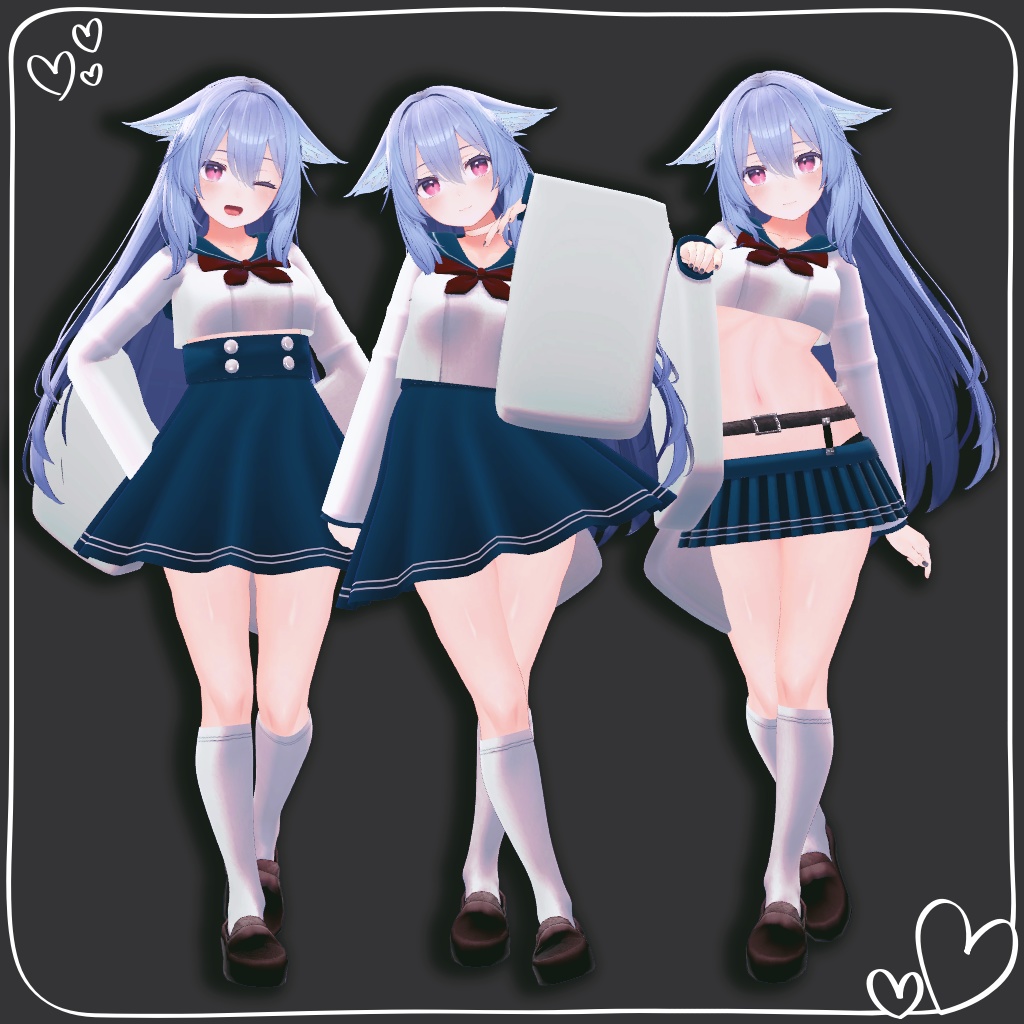 【VRChat想定】セーラーコーデ【お着替え用】