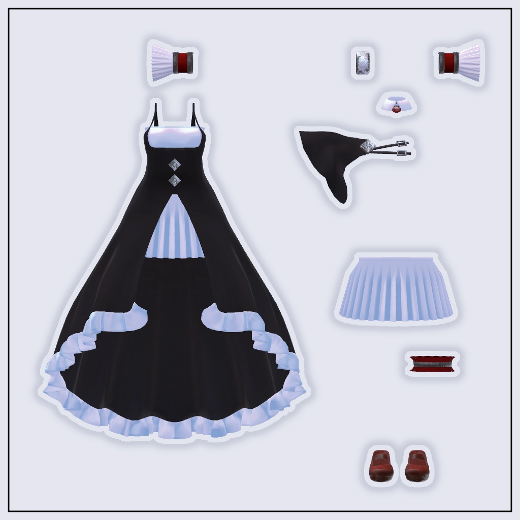 【VRChat想定】Wonder dress【お着替え用】