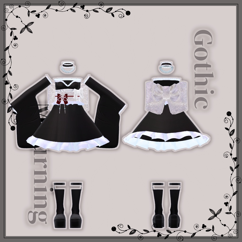 【VRChat想定】GothicMourning【お着替え用】