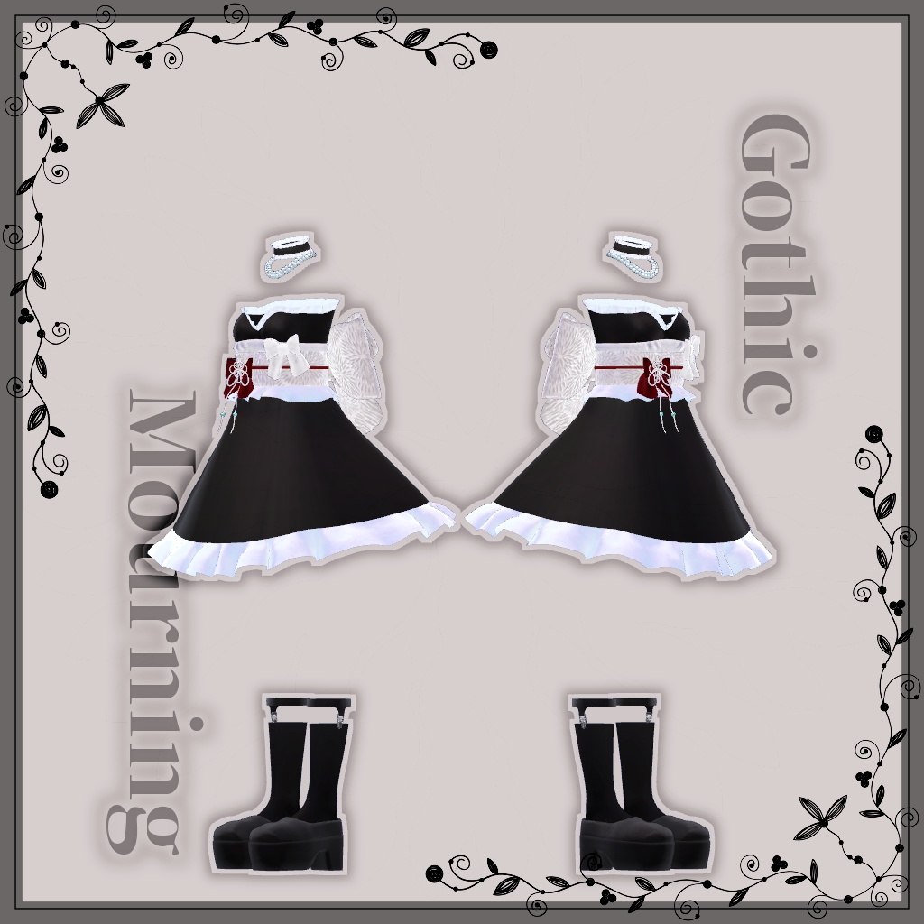 【VRChat想定】GothicMourning【お着替え用】