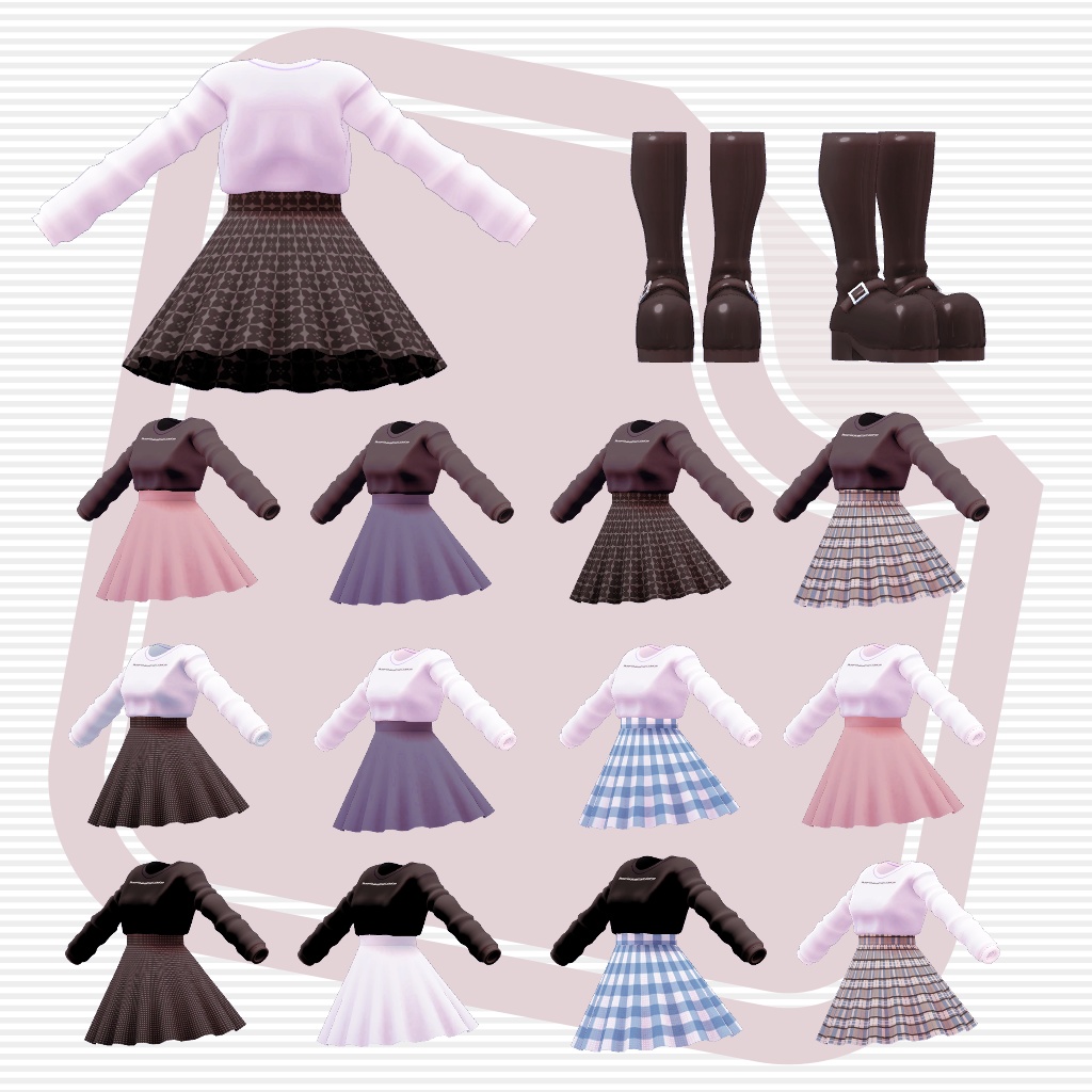 【VRChat想定】Spring Casual【お着替え用】