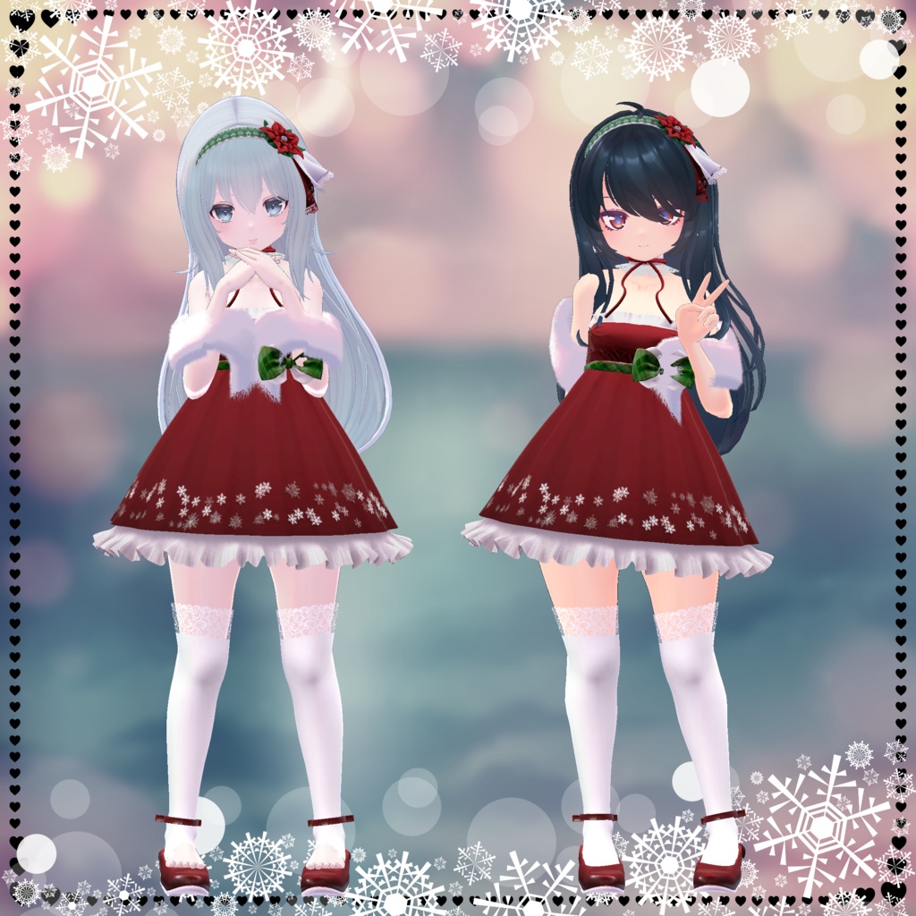 【複数アバター対応】XmasSnowDress