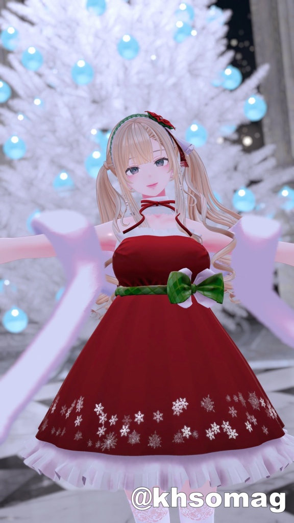 【複数アバター対応】XmasSnowDress