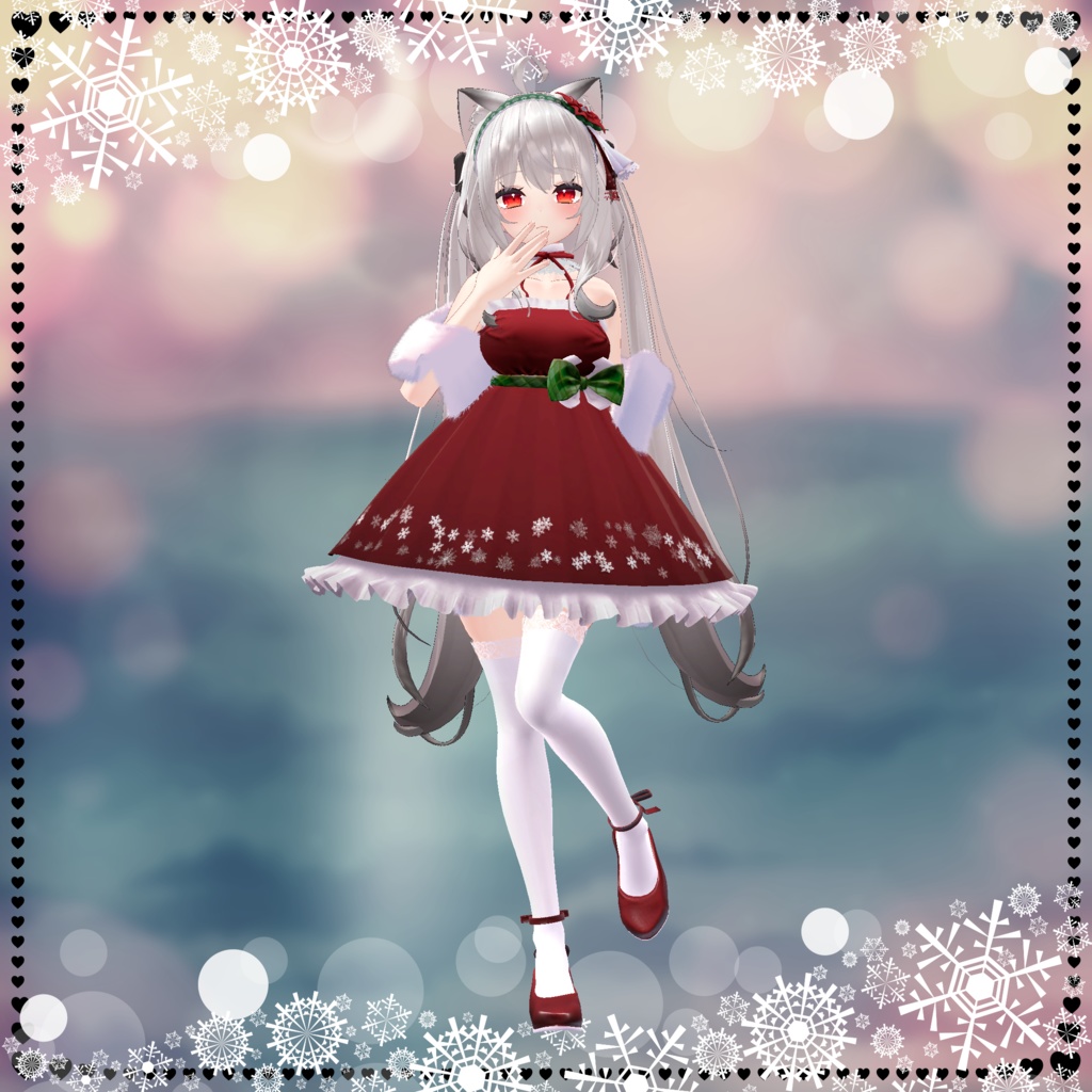 【複数アバター対応】XmasSnowDress