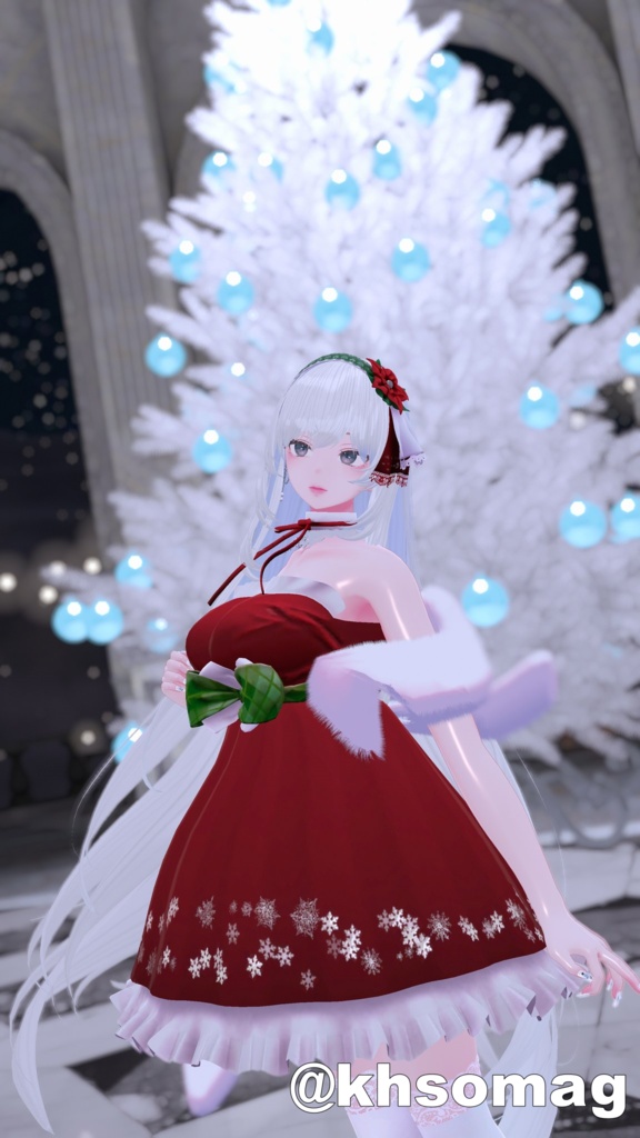 【複数アバター対応】XmasSnowDress