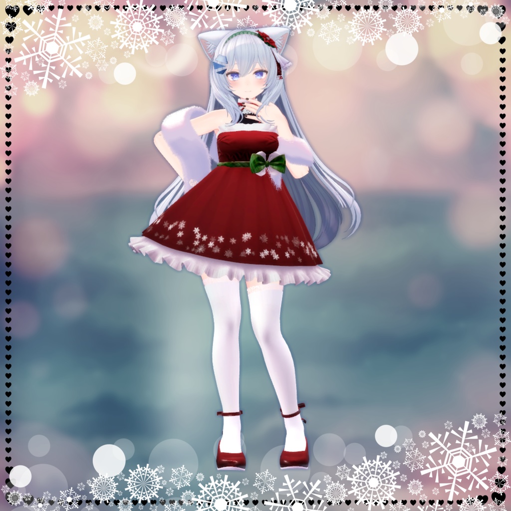 【複数アバター対応】XmasSnowDress